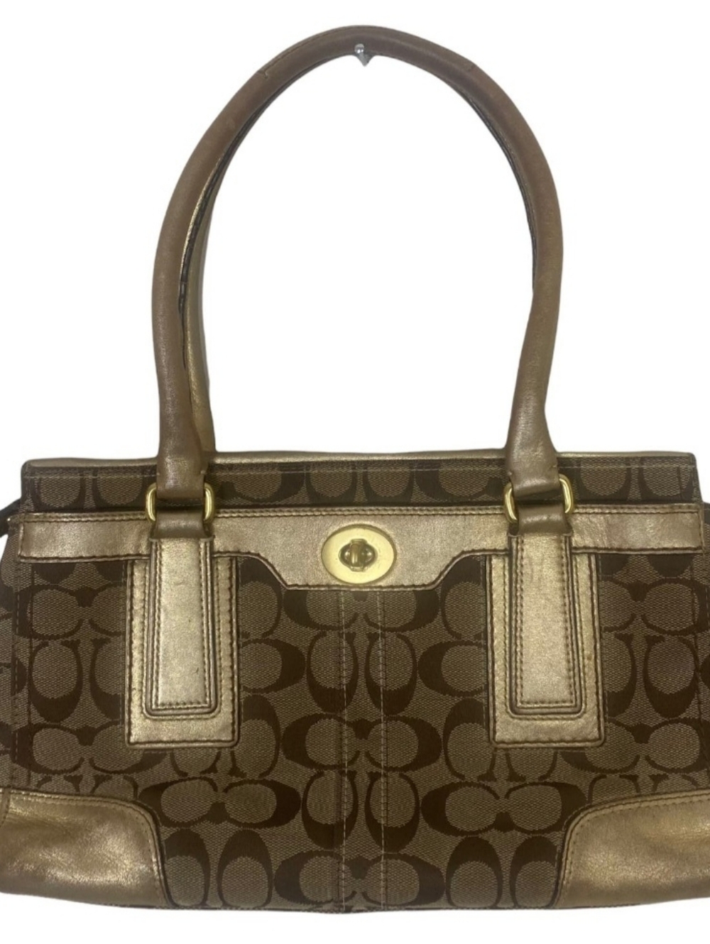 Coach Hampton Signature Jacquard Tote with Metallic Trim